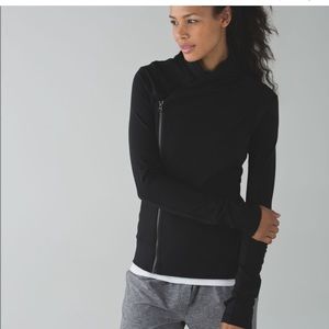 Lululemon Bhakti Yoga Jacket Black Size 8 Long Sleeve Double Zipper